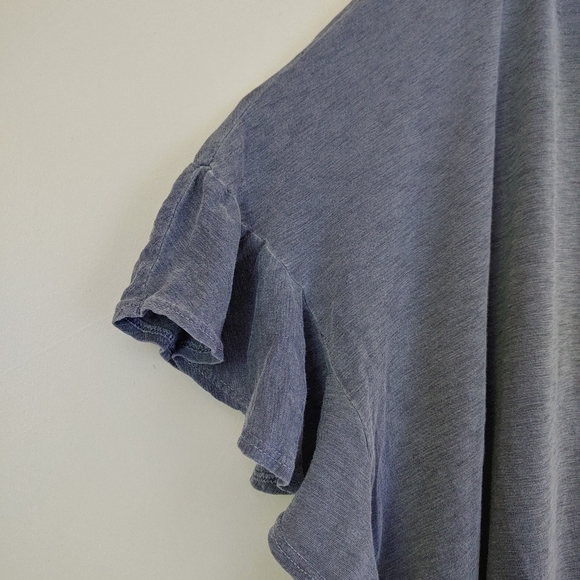 Sundry Ruffle Sleeve Tee Boxy Short Sleeve Top Pima Cotton Size Large - Picture 9 of 15